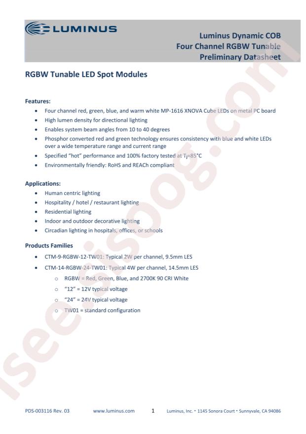 Luminus Devices CTM-14-RGBW-24-TW01