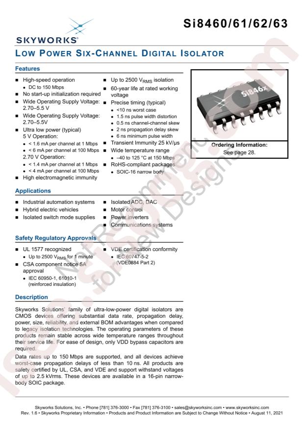 SKYWORKS SI8461BB-A-IS1