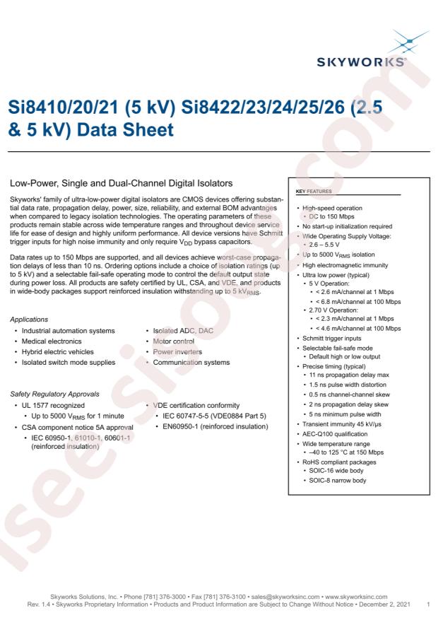 SKYWORKS SI8410BD-D-IS