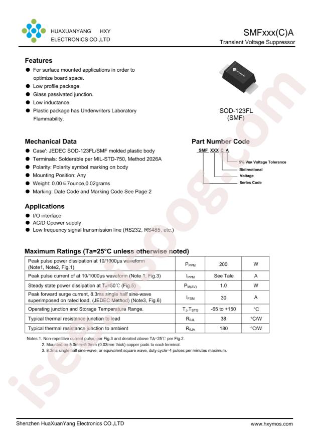 HXY MOSFET SMF18CA