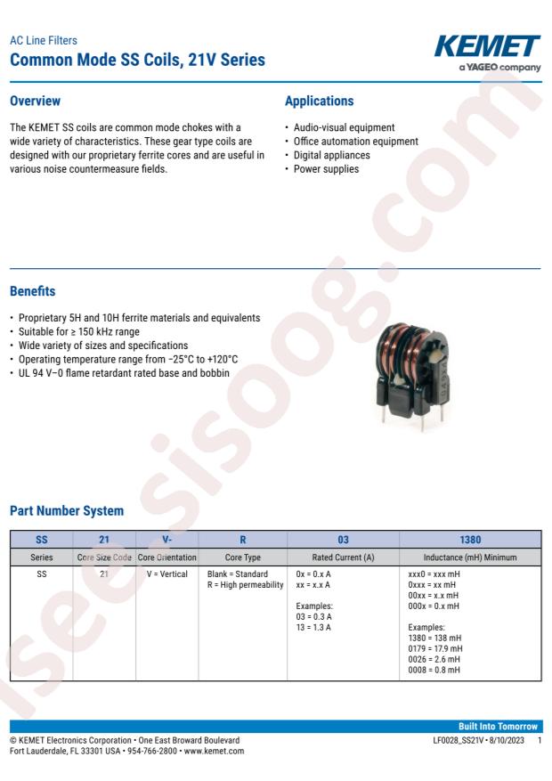 KEMET SS21V-R050540