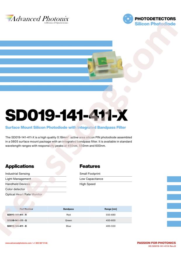 Advanced Photonix, Inc. 019-141-411-B