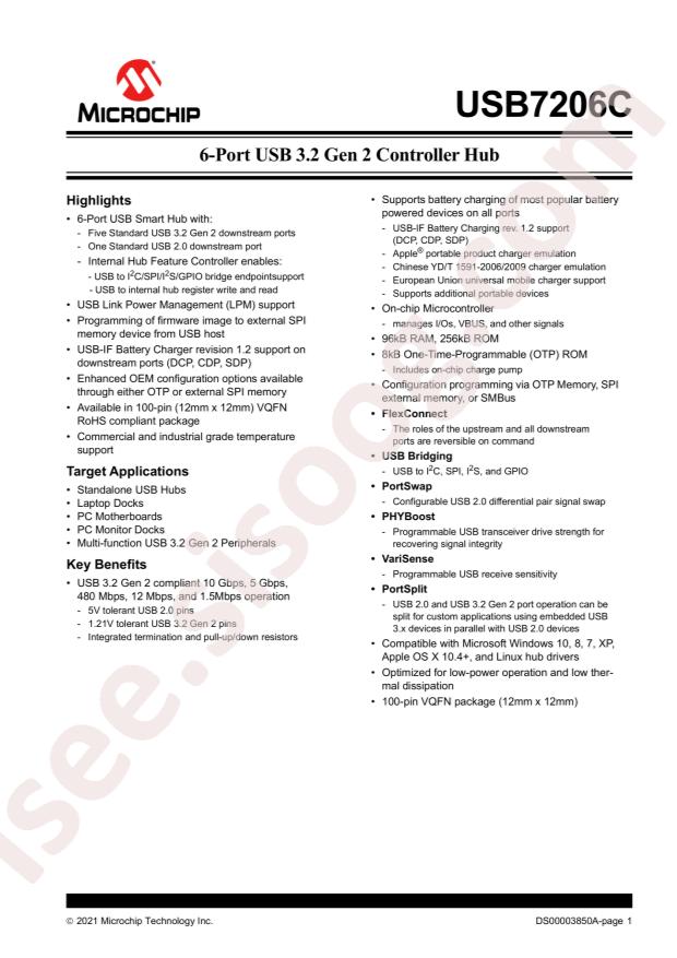 MICROCHIP USB7206CT-I/KDX