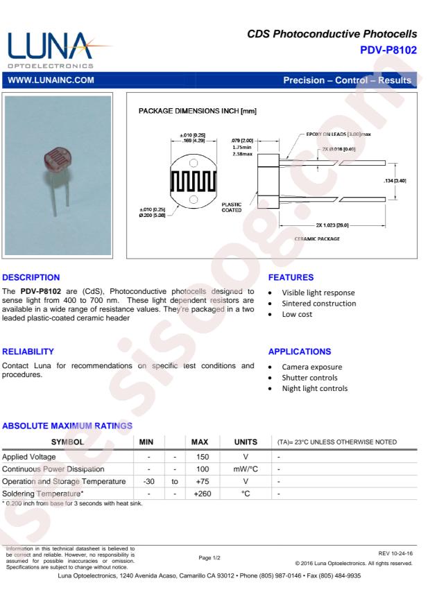Advanced Photonix, Inc. PDV-P8102