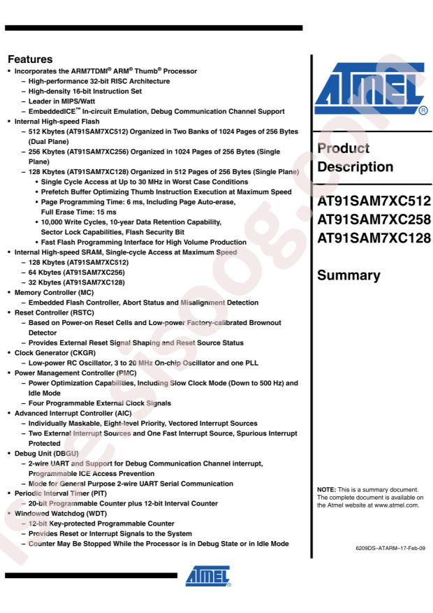 MICROCHIP AT91SAM7XC512-CU