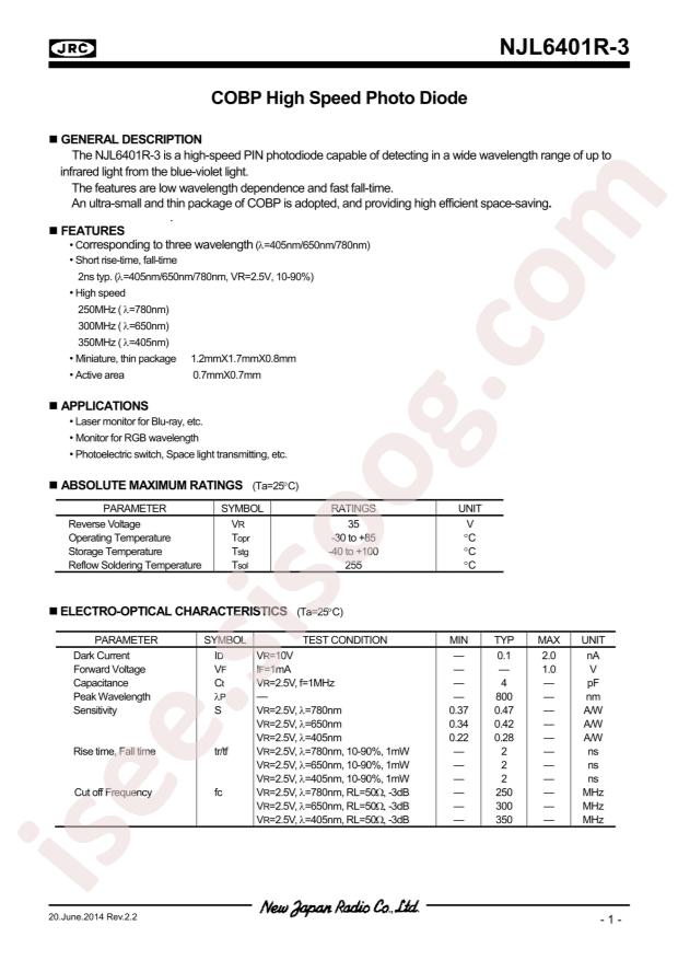 Nisshinbo Micro Devices Inc. NJL6401R-3-TE1