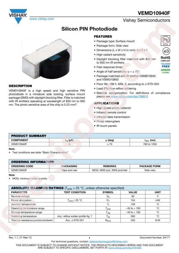 VISHAY VEMD10940F