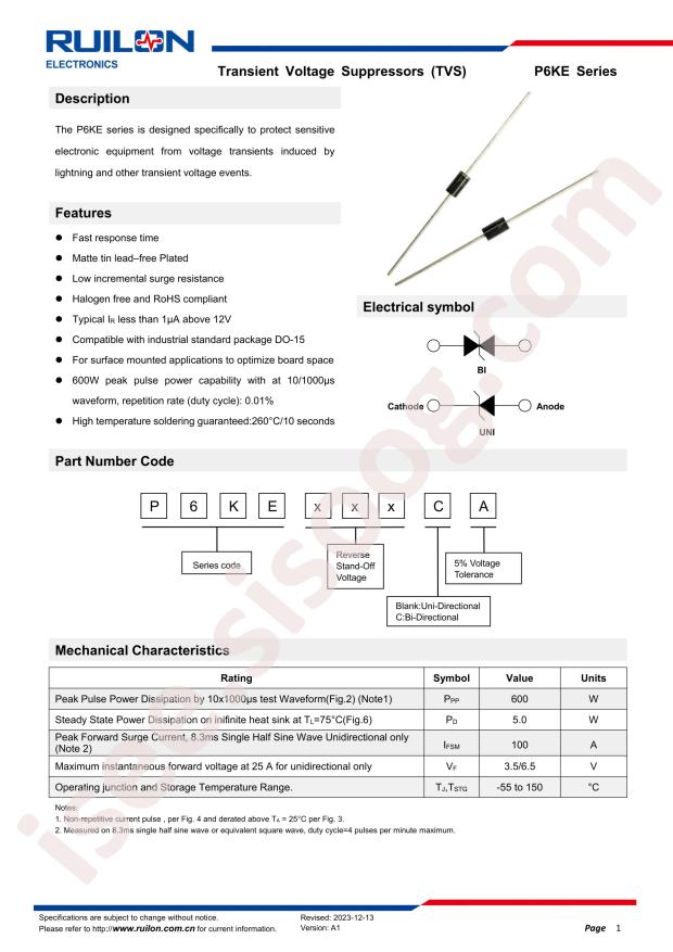 RUILON P6KE82CA