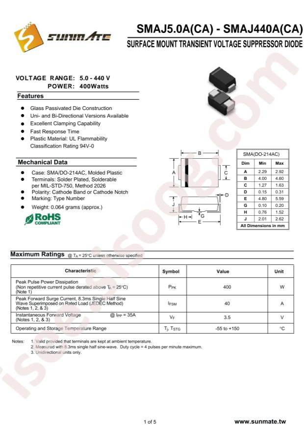 SUNMATE Elec SMAJ64A