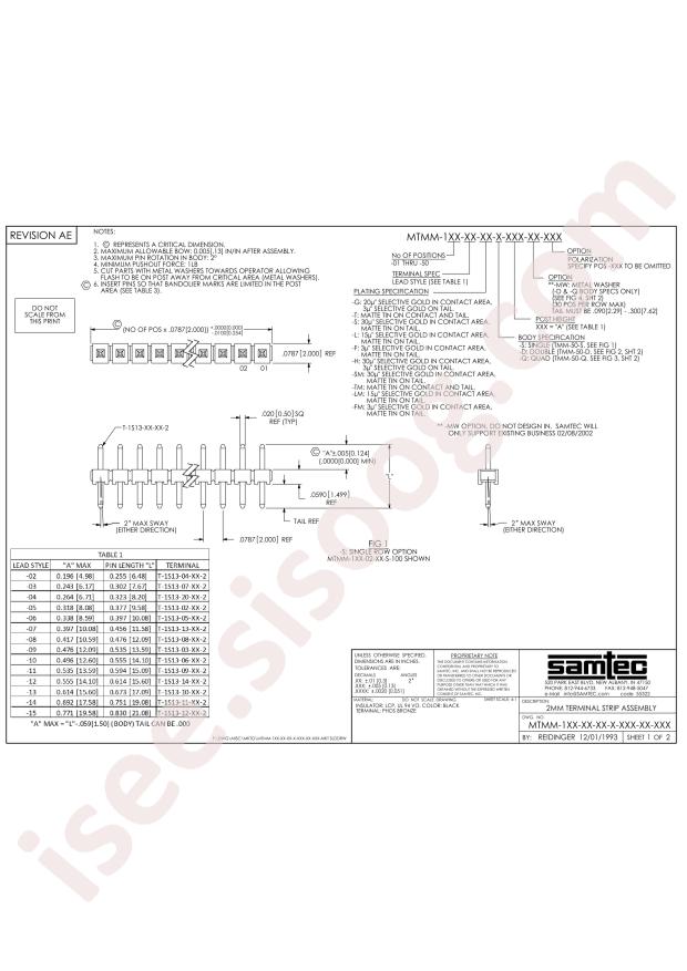 Samtec MTMM-103-03-G-D-100
