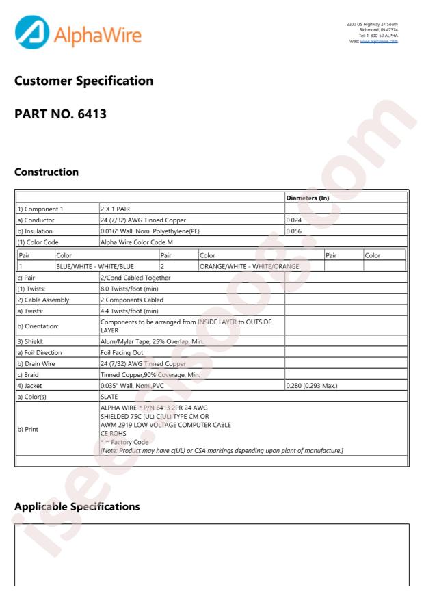 Alpha Wire 6413 SL002