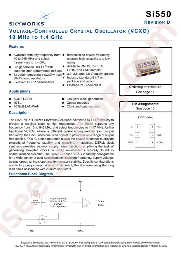 SKYWORKS 550CA25M0000DGR