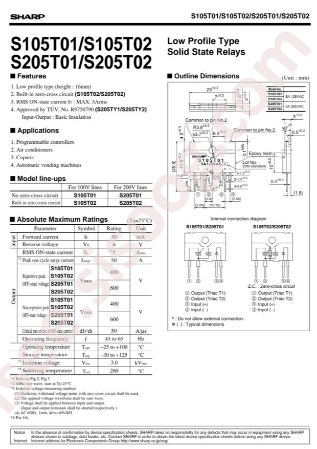 SHARP S105T02