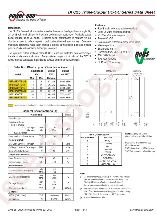 Bel Fuse DFC25E48S12