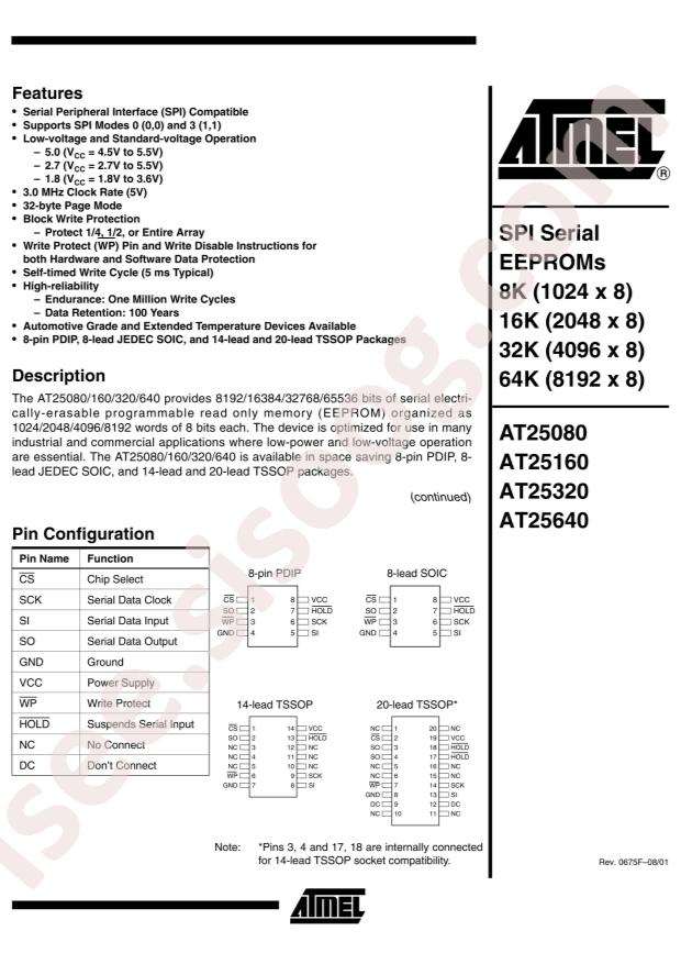 MICROCHIP AT25640-10PC