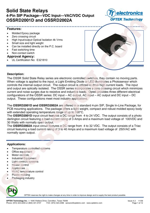 OPTEK OSSRD2002A