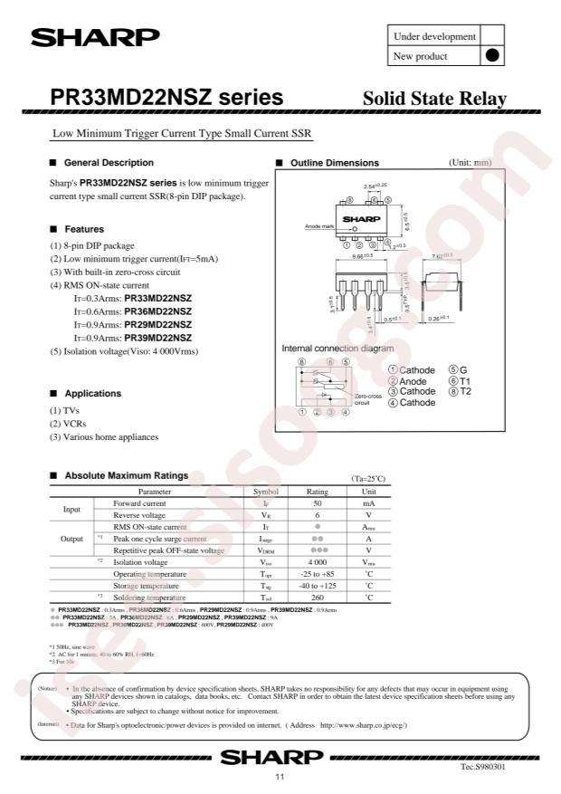 SHARP PR33MD22NSZ