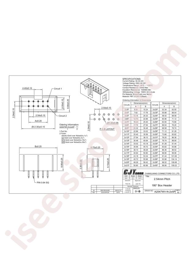 CJT(Changjiang Connectors) A2547WV-N-2x7P