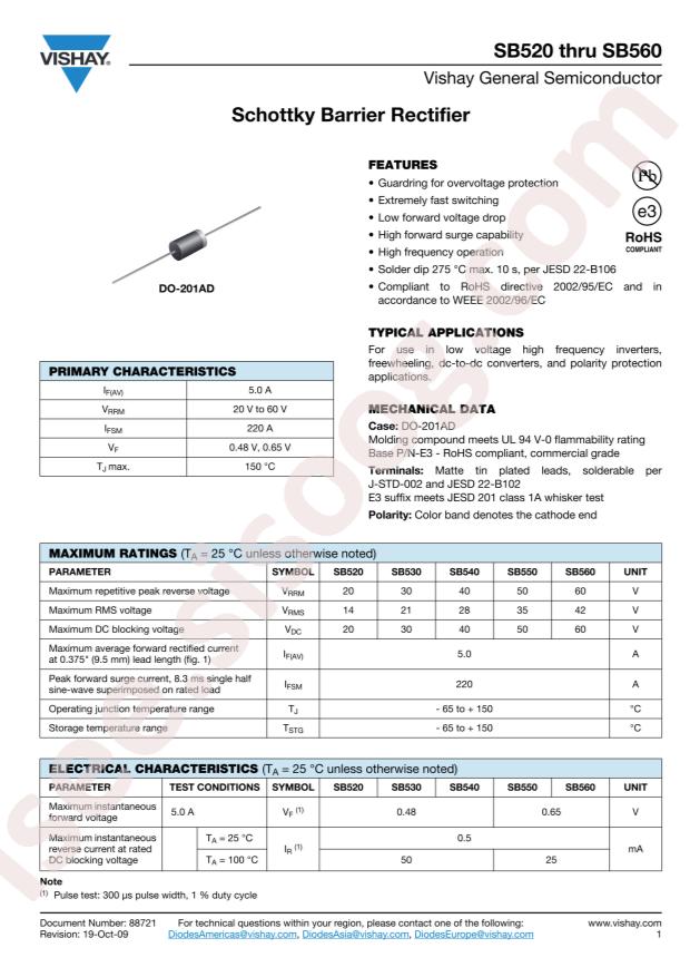 VISHAY SB530-E3/54
