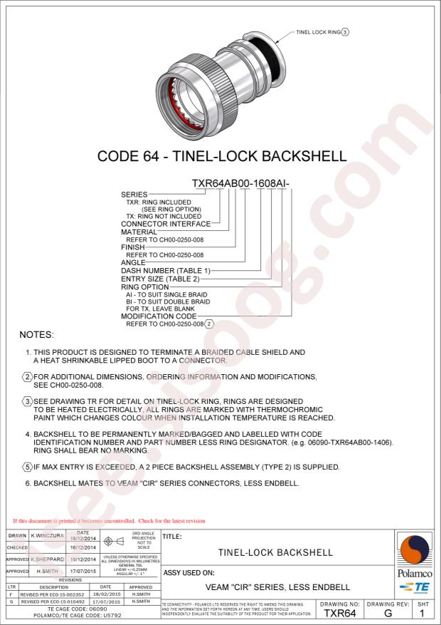 TE Connectivity TXR64AC00-3620AI