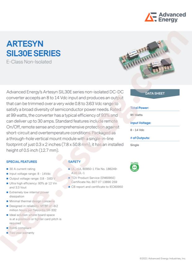 Artesyn SIL30E-12W3V3-VJ