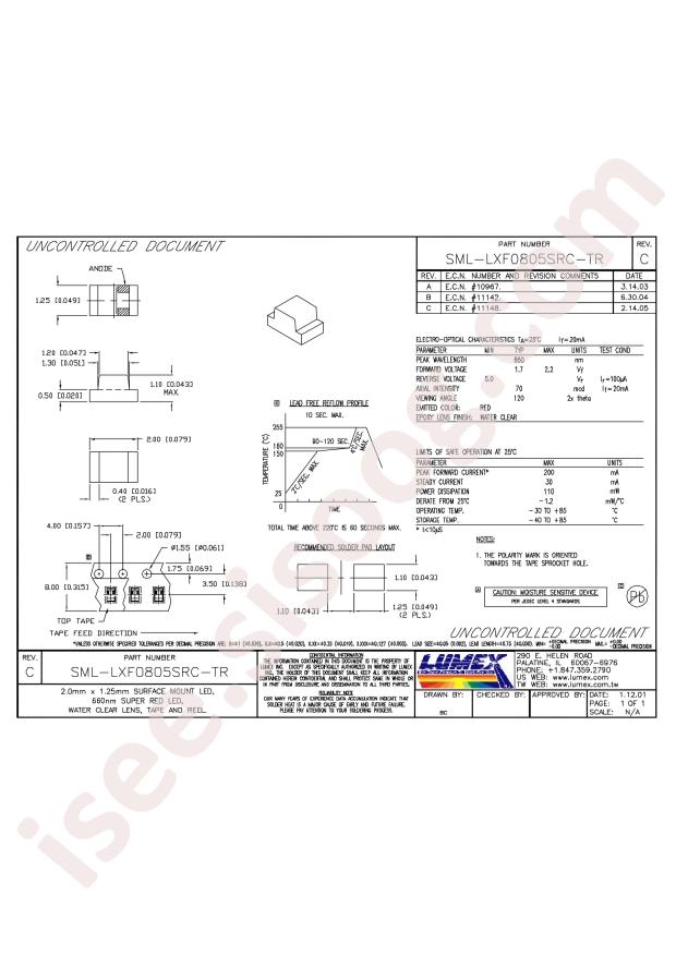 Lumex SML-LXF0805SRC-TR
