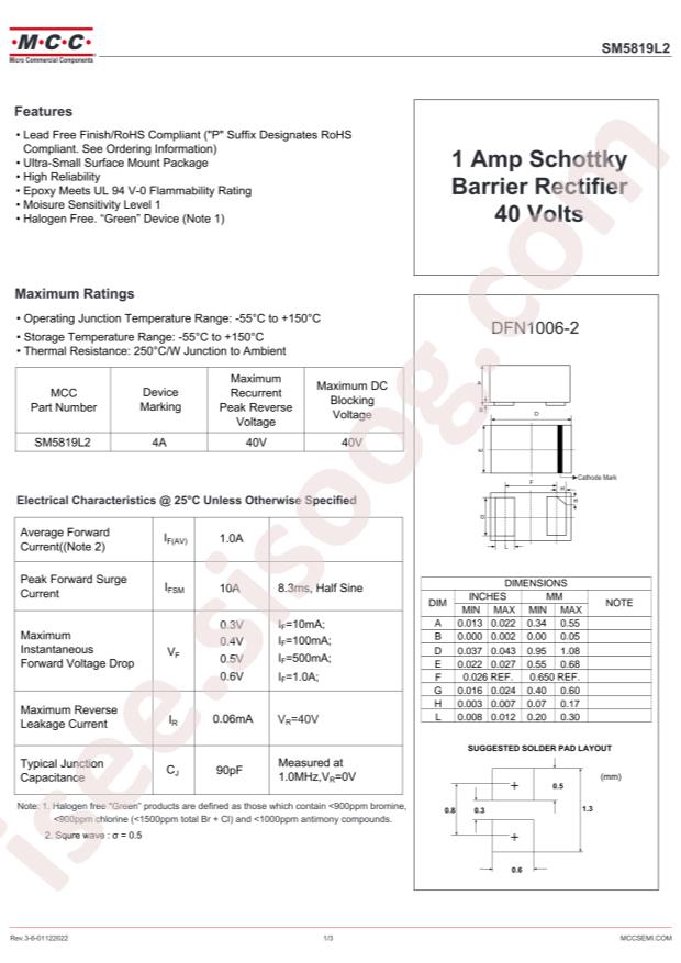 MCC SM5819L2-TP