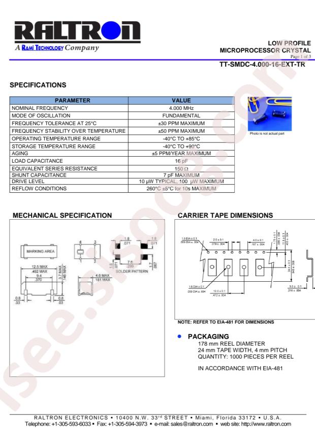 Raltron TT-SMDC-4.000-16-EXT-TR