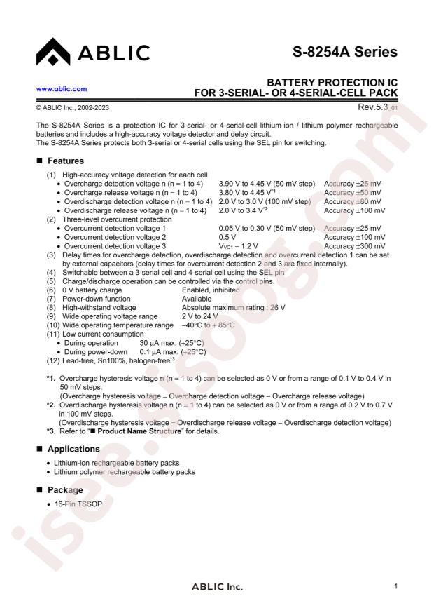 ABLIC S-8254AAFFT-TB-U