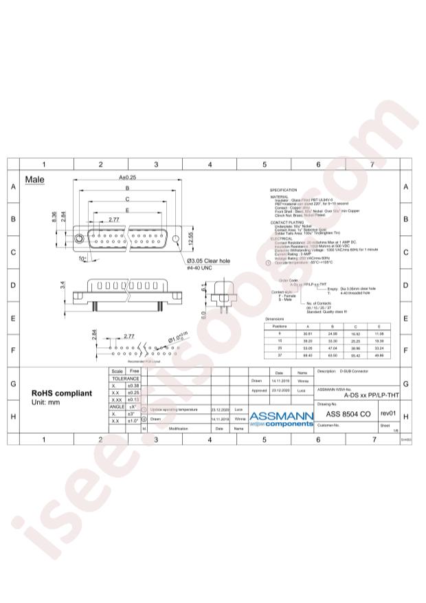 Assmann WSW Components A-DS 25 PP/LP-THT