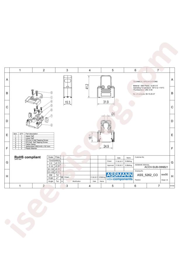 Assmann WSW Components ACOV-SUB-25NB21