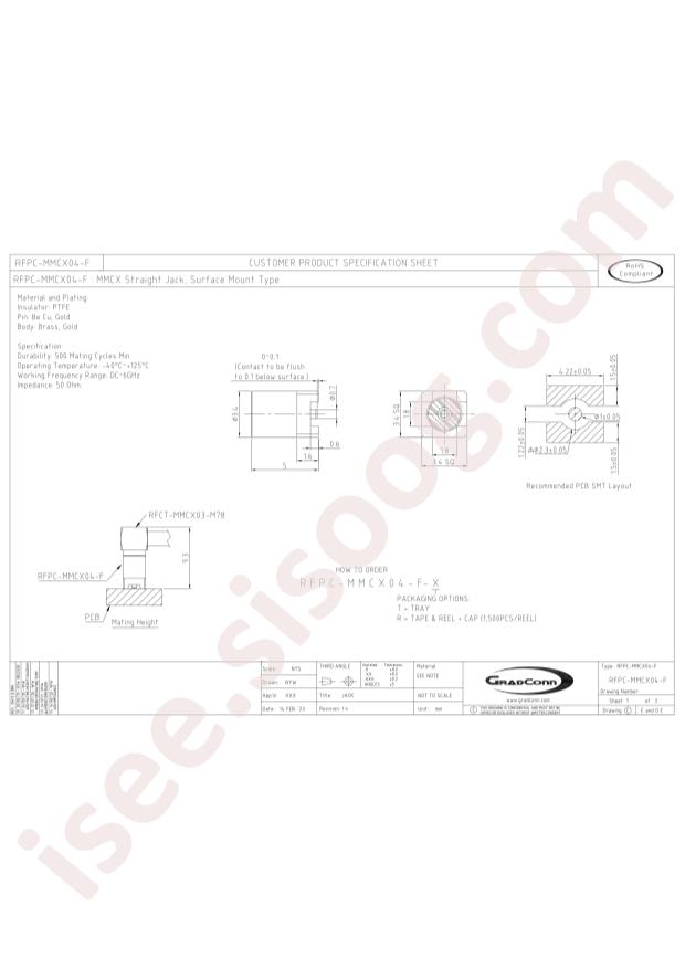 GradConn RFPC-MMCX04-F-R