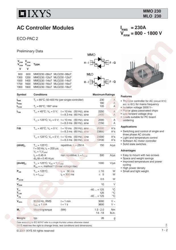 Littelfuse/IXYS MMO230-12IO7