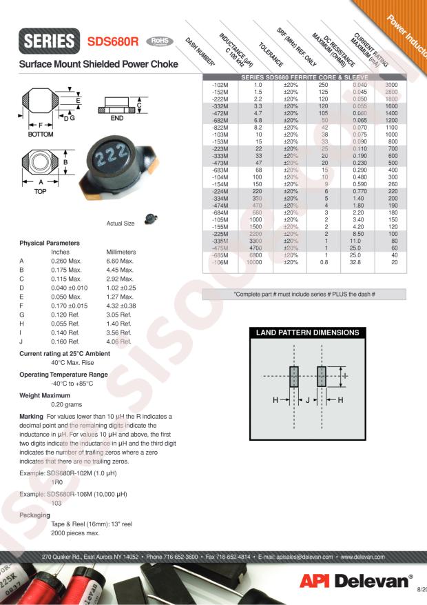 API Delevan SDS680R-104M