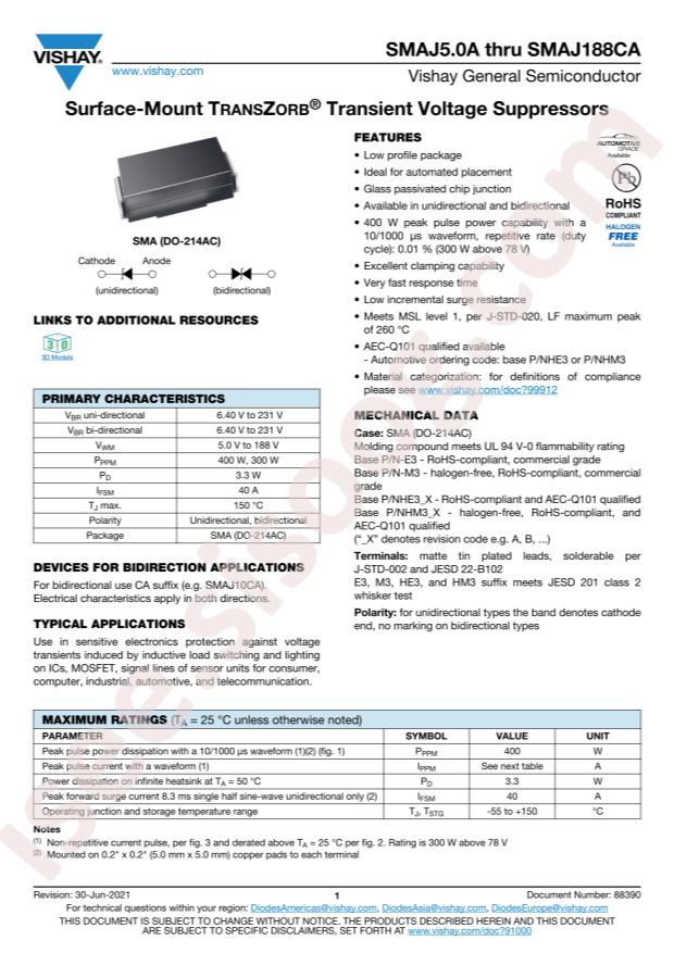 VISHAY SMAJ54AHM3_A/I