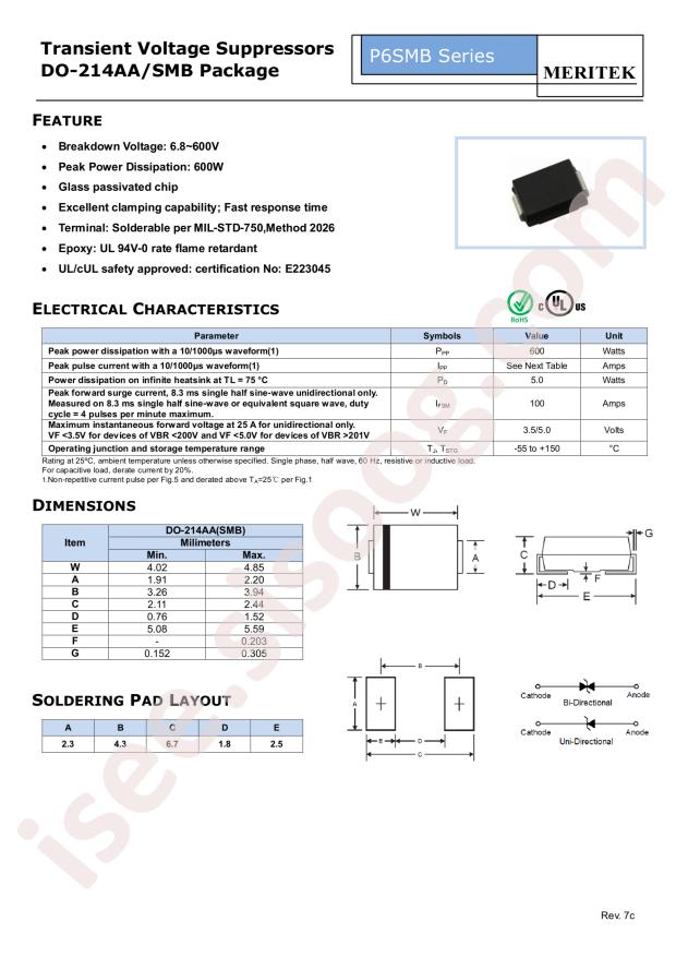 Meritek P6SMB33A