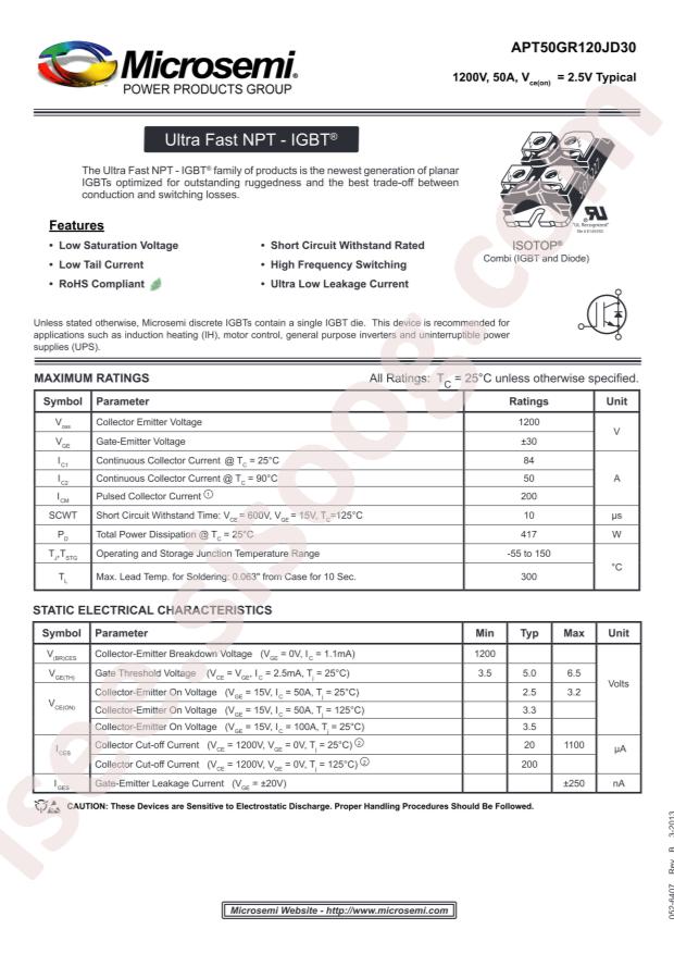 MICROCHIP APT50GR120JD30