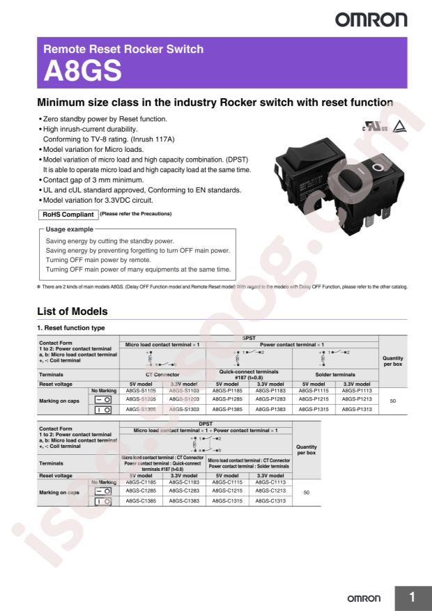 OMRON A8GS-D1210