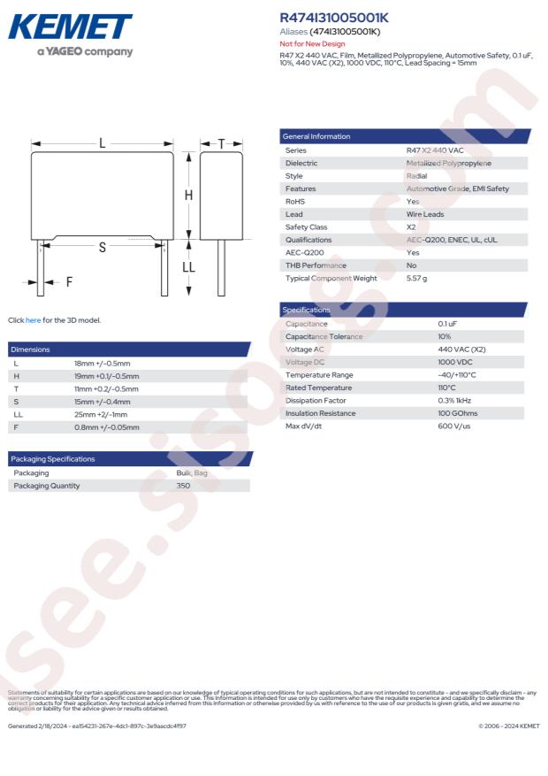 KEMET R474I31005001K