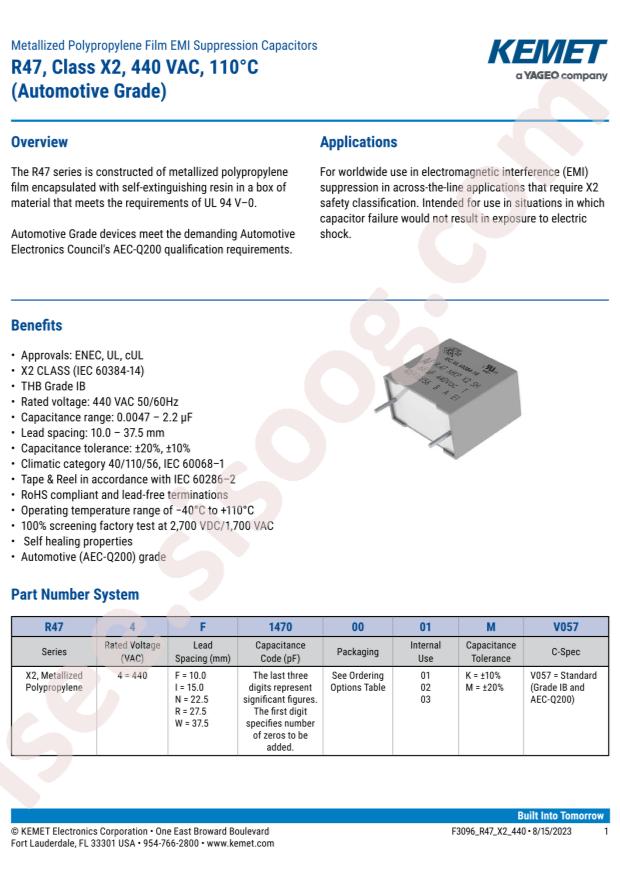 KEMET R474N3100JB01M