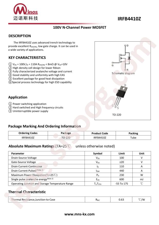 Minos IRFB4410Z