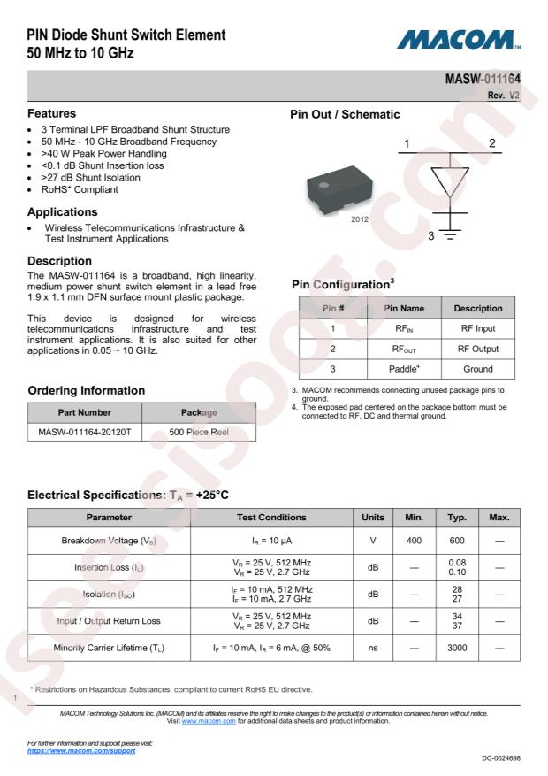 MACOM MASW-011164-20120T