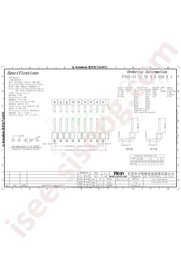 Yxcon P125-1104A0BR138A1