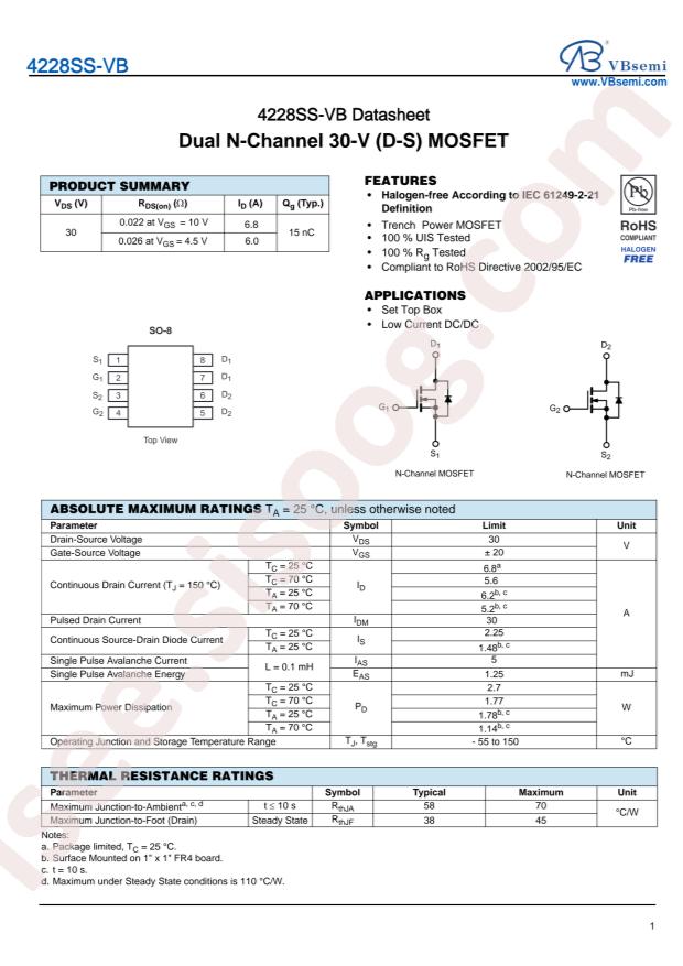VBsemi Elec 4228SS-VB