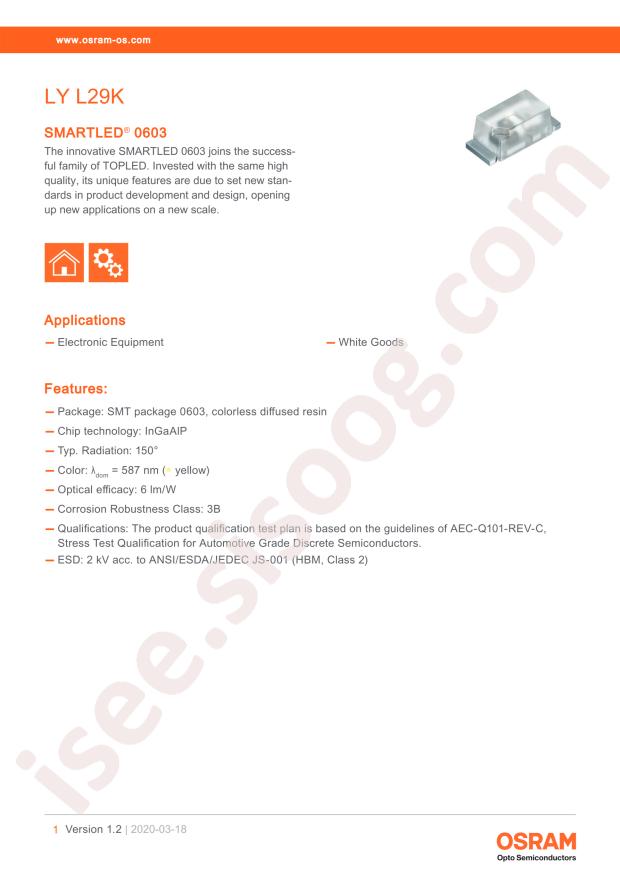 OSRAM LY L29K-J1K2-26
