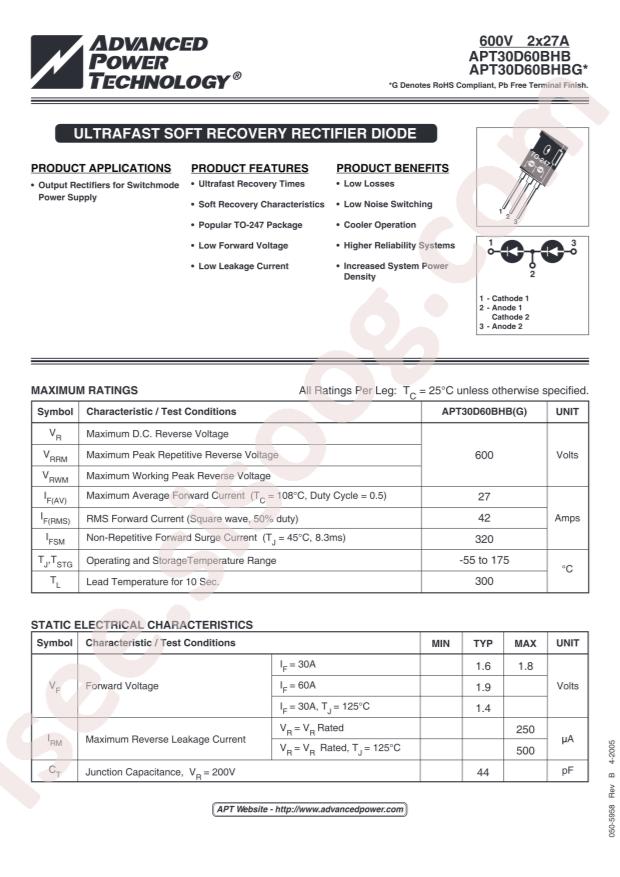 MICROCHIP APT30D60BHBG