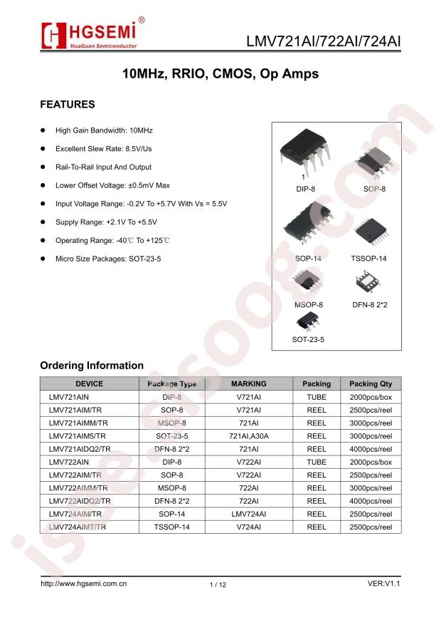HGSEMI LMV722AIMM/TR