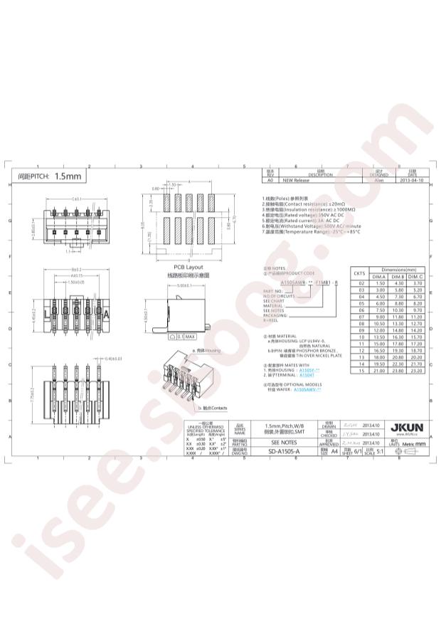 jkun A1505AWR-06-F4MB1-R