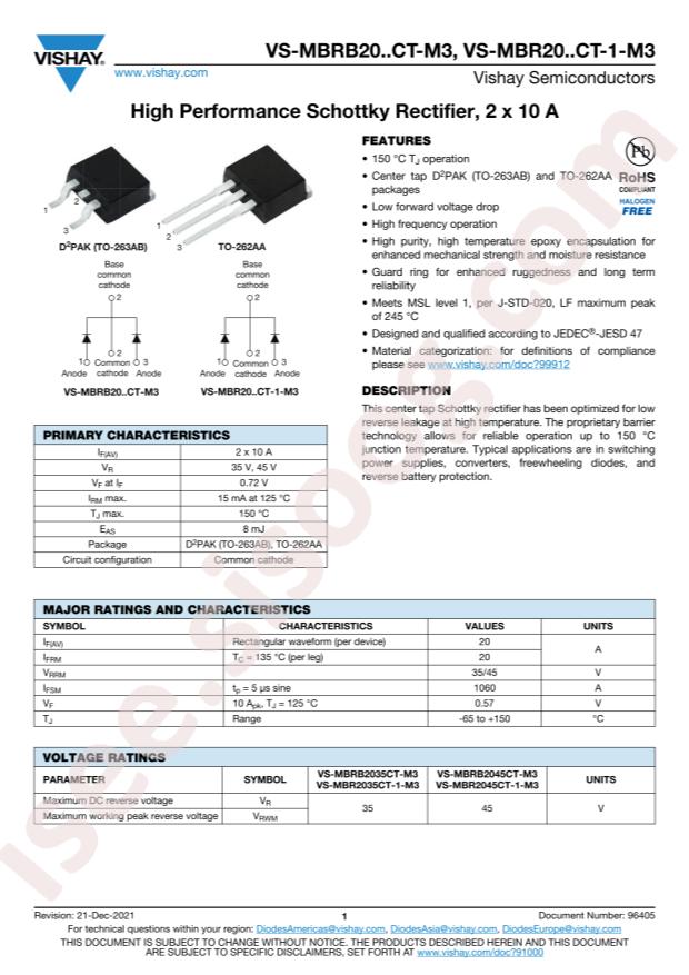 VISHAY VS-MBR2035CT-1-M3