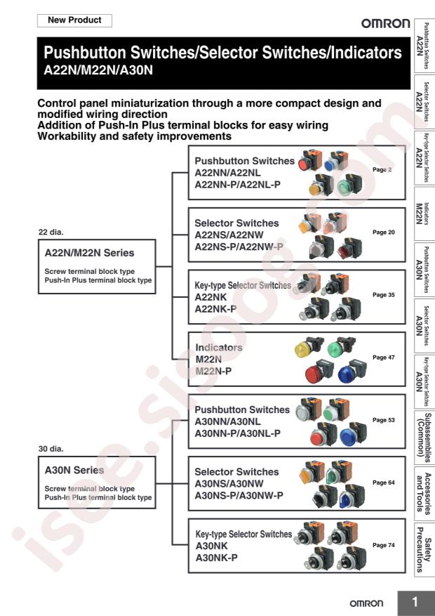 OMRON A22NS-2RL-NBA-P002-NN